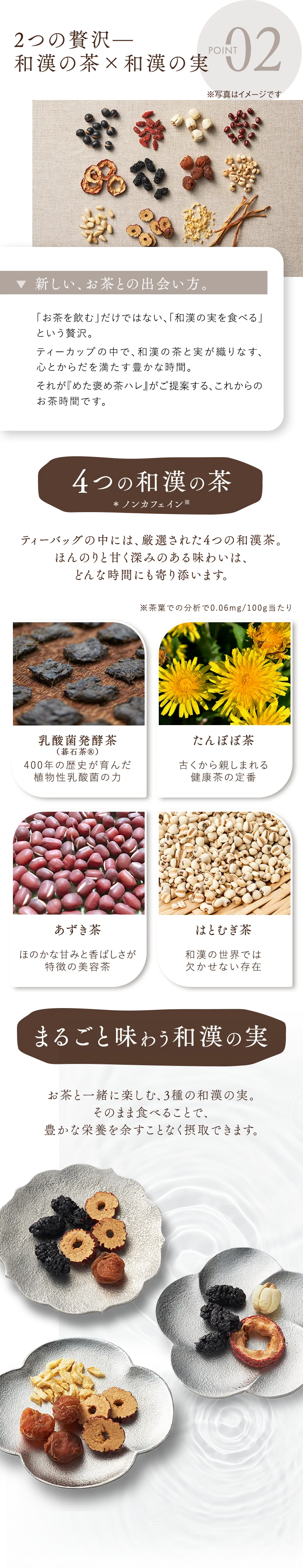 2つの贅沢、和漢の茶×和漢の実