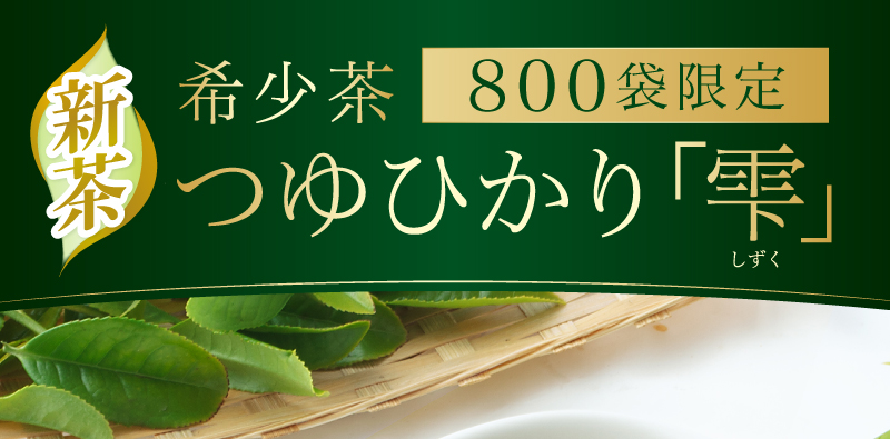希少茶つゆひかり「雫」800袋限定