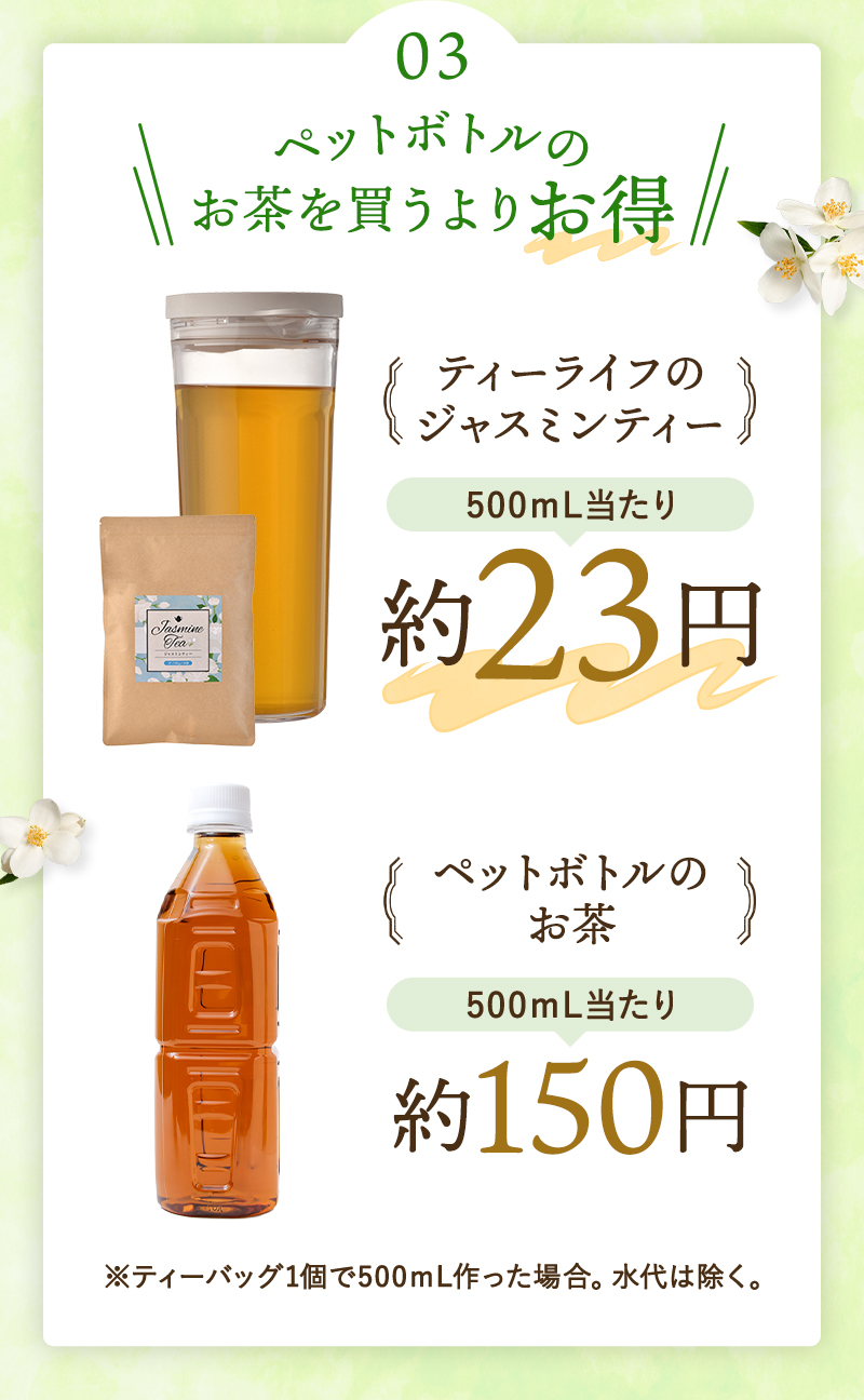 03：ペットボトルのお茶を買うよりお得