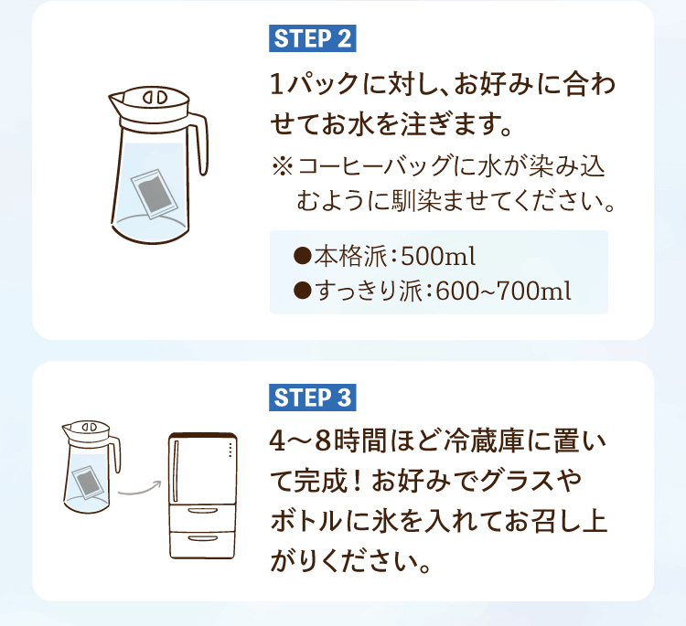 本格派：500mL／すっきり派：600～700mL