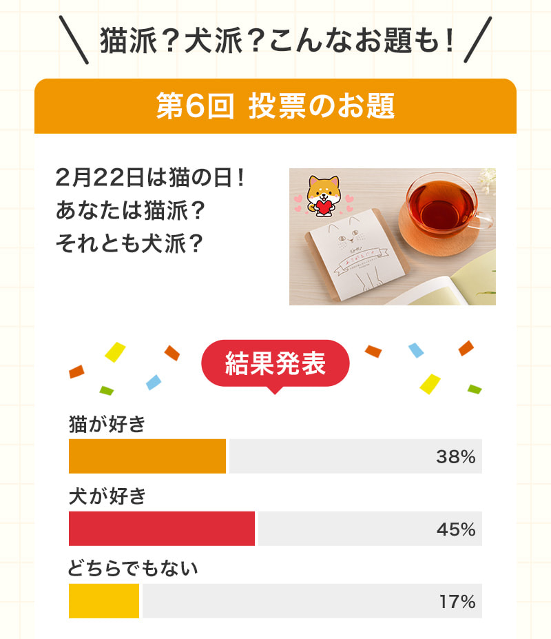 猫派？犬派？こんなお題も！