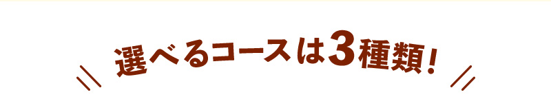 選べるコースは3種類！