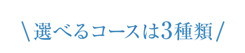 選べるコースは3種類！