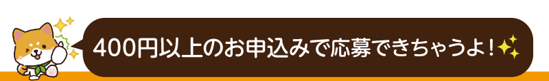 400円以上のお申込みで応募できちゃうよ！