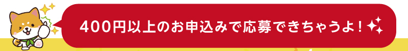 400円以上のお申込みで応募できちゃうよ!
