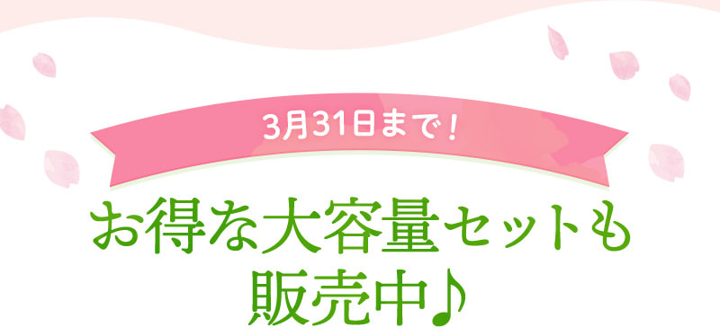 3月31日まで！お得な大容量セットも販売中♪