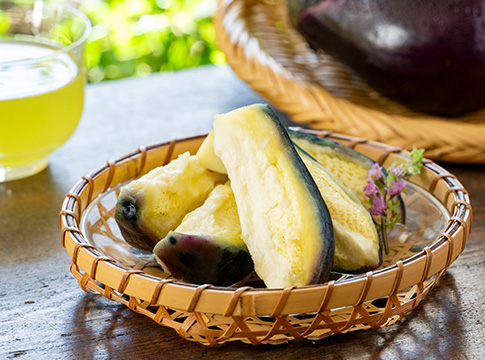 水なす漬３個＋まるごとさんかく茶セット
